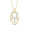 Thumbnail Image 1 of 1/8 CT. T.W. Diamond Teardrop and Oval Dangle Pendant in 10K Gold