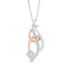 Thumbnail Image 1 of 1/5 CT. T.W. Composite Diamond Swirl Pendant in Sterling Silver and 10K Rose Gold