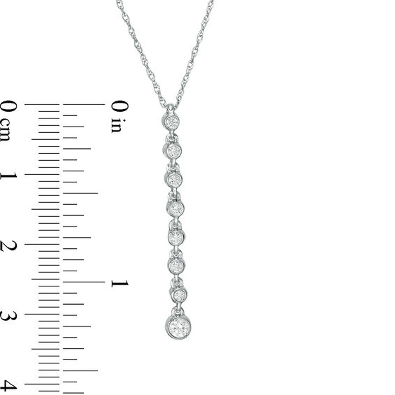 1/5 CT. T.w. Diamond Linear Drop Pendant in 10K White Gold