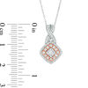 Thumbnail Image 1 of 1/3 CT. T.W. Princess-Cut Diamond Tilted Double Frame Twist Pendant in 10K Two-Tone Gold