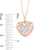 Thumbnail Image 2 of 1/4 CT. T.W. Diamond Filigree Heart Pendant in 10K Two-Tone Gold
