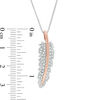 Thumbnail Image 2 of 1/6 CT. T.W. Diamond Feather Pendant in Sterling Silver and 10K Rose Gold
