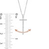 Thumbnail Image 3 of 1/10 CT. T.W. Diamond Anchor Pendant in 10K Two-Tone Gold