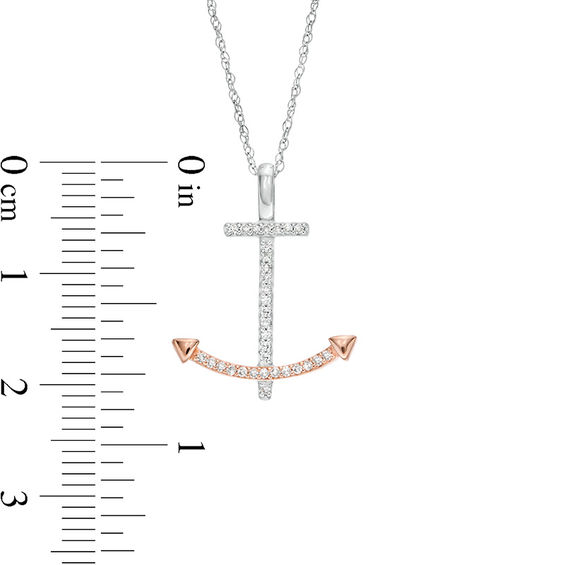 1/10 CT. T.w. Diamond Anchor Pendant in 10K Two-Tone Gold
