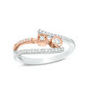 Thumbnail Image 1 of 1/5 CT. T.W. Diamond Geometric Wrap Ring in 10K Two-Tone Gold