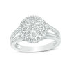 Thumbnail Image 1 of 1/20 CT. T.W. Diamond Flower Frame Ring in Sterling Silver