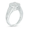 Thumbnail Image 2 of 1/20 CT. T.W. Diamond Flower Frame Ring in Sterling Silver