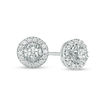 Thumbnail Image 1 of 1/2 CT. T.W. Diamond Frame Tiered Stud Earrings in 10K White Gold