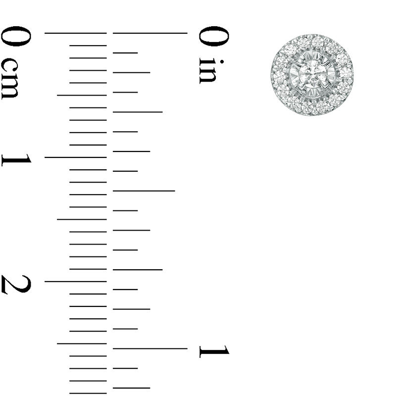 Main Image 2 of 1/2 CT. T.W. Diamond Frame Tiered Stud Earrings in 10K White Gold