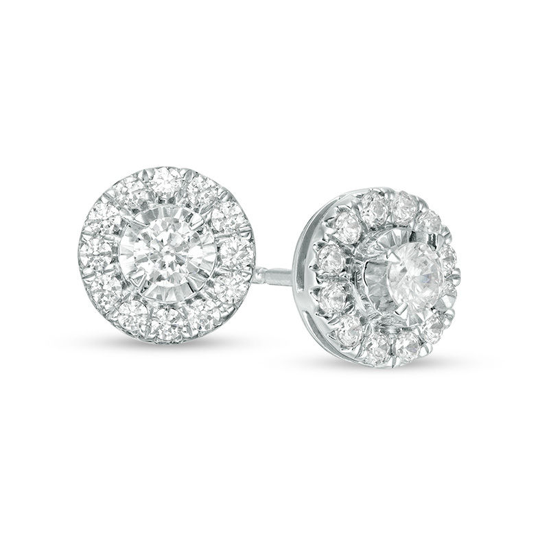 1/4 CT. T.W. Diamond Miracle Frame Stud Earrings in 10K White Gold