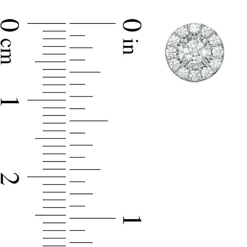 Main Image 2 of 1/4 CT. T.W. Diamond Miracle Frame Stud Earrings in 10K White Gold