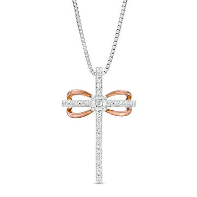 CT. T.W. Diamond Infinity Cross Pendant 