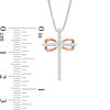 Thumbnail Image 3 of 1/10 CT. T.W. Diamond Infinity Cross Pendant in Sterling Silver and 10K Rose Gold
