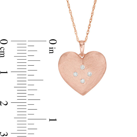 1/15 CT. T.w. Quad Diamond Heart Pendant in 10K Rose Gold