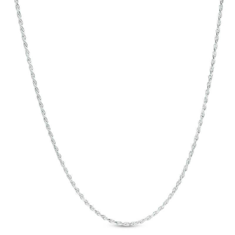 Main Image 1 of Adjustable 020 Gauge Rope Chain Necklace in Sterling Silver - 22&quot;
