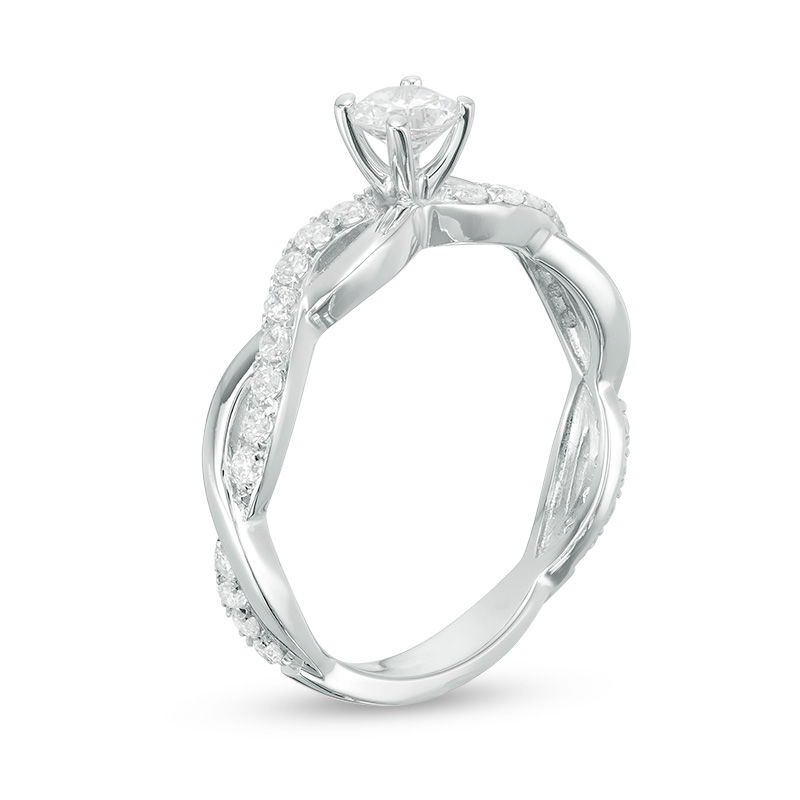 1 CT. T.W. Diamond Twist Engagement Ring in 14K White Gold