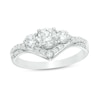 Thumbnail Image 1 of 1 CT. T.W. Diamond Past Present Future® Chevron Engagement Ring in 14K White Gold
