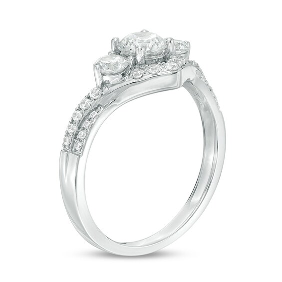 1 CT. T.w. Diamond Past Present FutureÂ® Chevron Engagement Ring in 14K White Gold