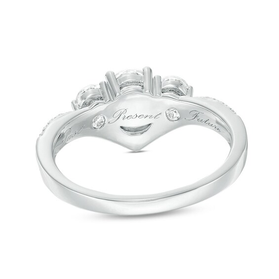 1 CT. T.w. Diamond Past Present FutureÂ® Chevron Engagement Ring in 14K White Gold
