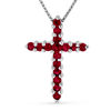 Thumbnail Image 0 of Ruby Cross Pendant in 14K White Gold