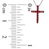 Thumbnail Image 1 of Ruby Cross Pendant in 14K White Gold