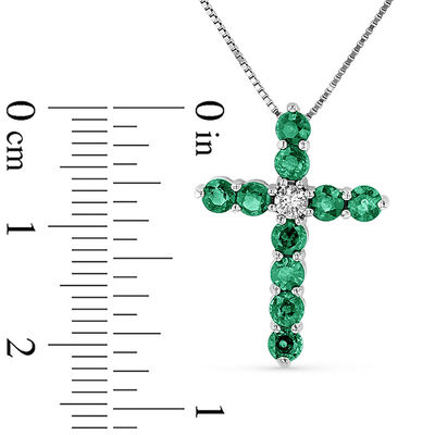 Emerald And 1 15 Ct Diamond Cross Pendant In 14k White Gold Zales - White Gold Jade Cross Pendant Emerald And 1 15 Ct Diamond Cross Pendant In 14k White Gold Zales - White Gold Jade Cross Pendant