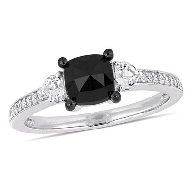 black stone wedding rings