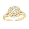 Thumbnail Image 1 of 1 CT. T.W. Diamond Double Cushion Frame Engagement Ring in 10K Gold