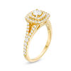 1 CT. T.W. Diamond Double Cushion Frame Engagement Ring in 10K Gold