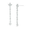 Thumbnail Image 0 of Diamond Accent Marquise Floral Drop Earrings in Sterling Silver