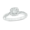 Thumbnail Image 1 of 3/8 CT. T.W. Princess-Cut Diamond Frame Twist Engagement Ring in 10K White Gold