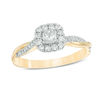 Thumbnail Image 1 of 3/8 CT. T.W. Princess-Cut Diamond Frame Twist Engagement Ring in 10K Gold