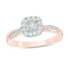 Thumbnail Image 1 of 3/8 CT. T.W. Princess-Cut Diamond Frame Twist Engagement Ring in 10K Rose Gold