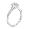 Thumbnail Image 2 of 3/8 CT. T.W. Emerald-Cut Diamond Frame Twist Engagement Ring in 10K White Gold