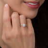 Thumbnail Image 3 of 3/8 CT. T.W. Oval Diamond Frame Twist Engagement Ring in 10K Gold