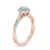 Thumbnail Image 2 of 3/8 CT. T.W. Oval Diamond Frame Twist Engagement Ring in 10K Rose Gold