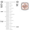 Thumbnail Image 2 of 5.0mm Morganite and 1/15 CT. T.W. Diamond Cushion Frame Stud Earrings in 10K Rose Gold