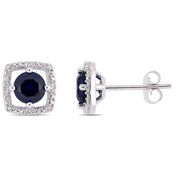 4.5 Ct Heart Cut Simulated Blue Sapphire Basket Stud Earrings In 10K Solid Gold 