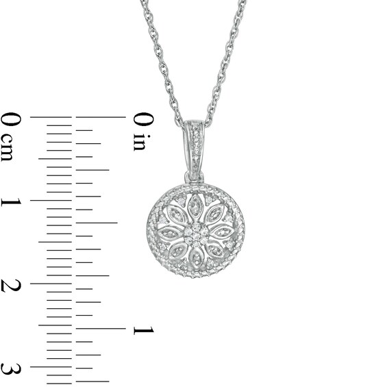 1/20 CT. T.w. Composite Diamond Flower Pendant in Sterling Silver