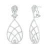Thumbnail Image 1 of 1 CT. T.W. Diamond Teardrop Basket Weave Drop Earrings in 10K White Gold