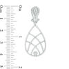 Thumbnail Image 2 of 1 CT. T.W. Diamond Teardrop Basket Weave Drop Earrings in 10K White Gold