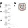Thumbnail Image 2 of 1/2 CT. T.W. Princess-Cut Diamond Double Frame Stud Earrings in 10K Two-Tone Gold