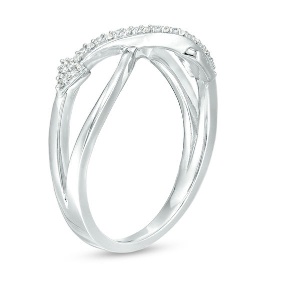 1/20 CT. T.w. Diamond Crossover Arrow Ring in Sterling Silver