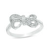 Thumbnail Image 1 of Diamond Accent Bow Ring in Sterling Silver