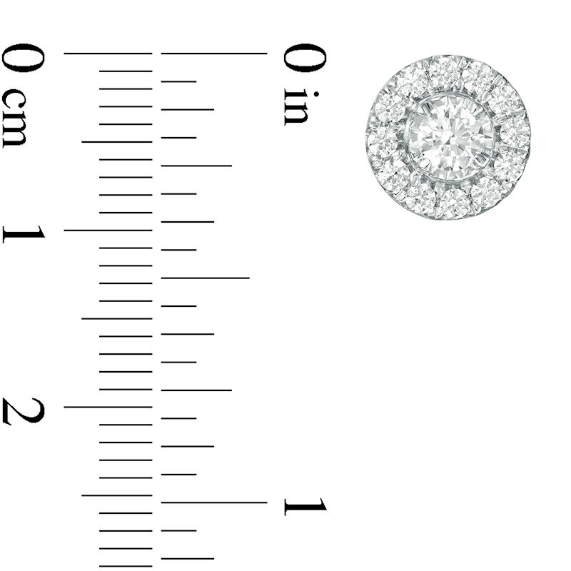 Main Image 2 of 1 CT. T.W. Diamond Frame Stud Earrings in 10K White Gold