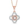 Thumbnail Image 1 of 1/4 CT. T.W. Diamond Clover Frame Pendant in 10K Rose Gold