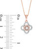 Thumbnail Image 2 of 1/4 CT. T.W. Diamond Clover Frame Pendant in 10K Rose Gold
