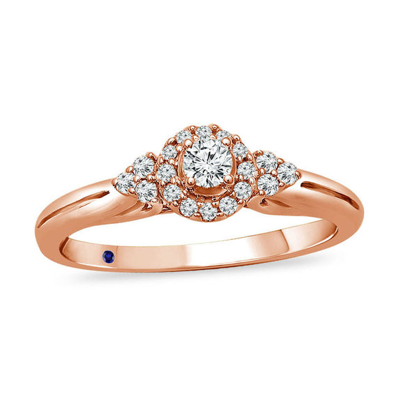 Cherished Promise Collection™ 1/5 CT. T.W. Diamond Frame Tri-Sides Promise Ring in 10K Rose Gold Cherished Promise Collection™ 1/5 CT. T.W. Diamond Frame Tri-Sides Promise Ring in 10K Rose Gold