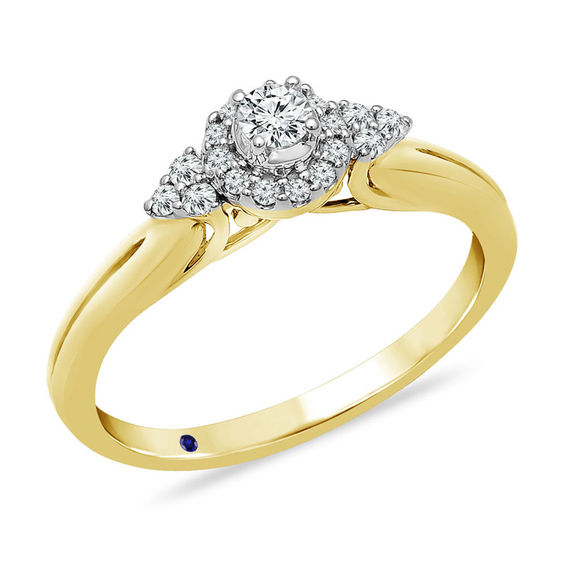 Cherished Promise Collection™ 1/5 CT. T.W. Diamond Frame Tri-Sides Promise Ring in 10K Gold Cherished Promise Collection™ 1/5 CT. T.W. Diamond Frame Tri-Sides Promise Ring in 10K Gold