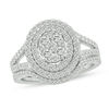 Thumbnail Image 1 of 1-1/8 CT. T.W. Quad Diamond Double Oval Frame Bridal Set in 10K White Gold